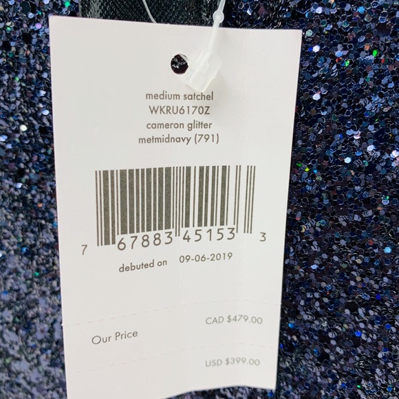 Kate spade glitter cameron satchel crossbody blue - Picture 5 of 8